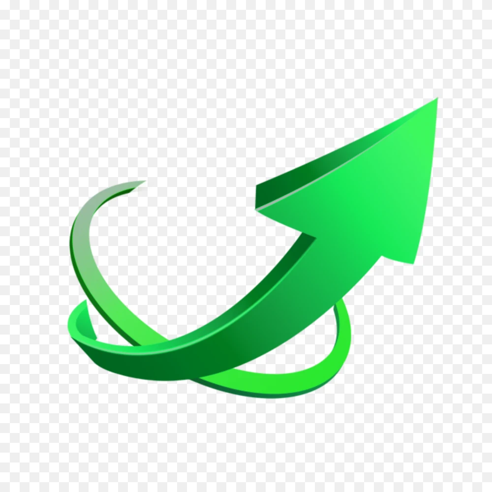 3D Green Swirling Up Arrow PNG Transparent Background  Transparent Background