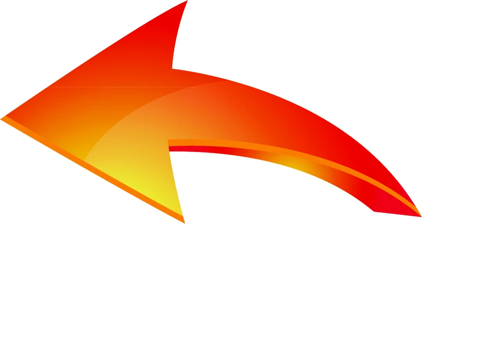 3D Red and Yellow Curved Left Arrow PNG Transparent Background  Transparent Background