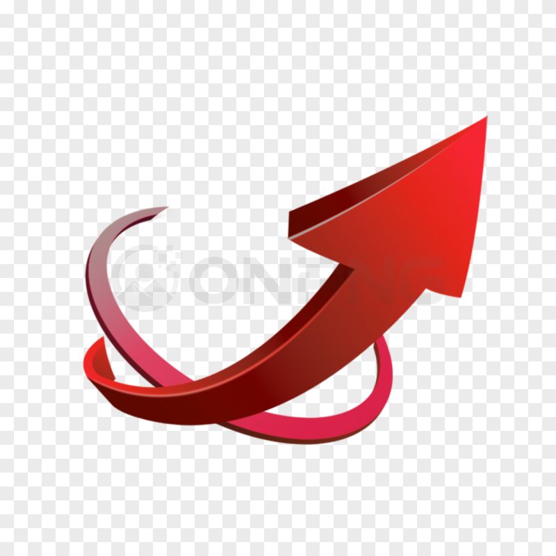 3D Red Upward Arrow Transparent Background PNG