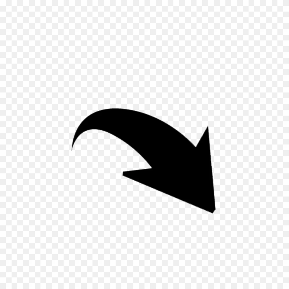 Black Curved Downward Right Arrow PNG Transparent Background  Transparent Background