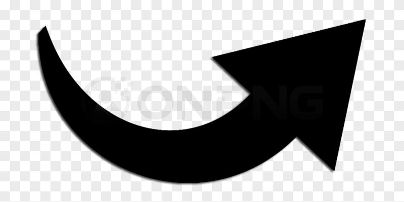 Black Curved Upward Right Arrow PNG