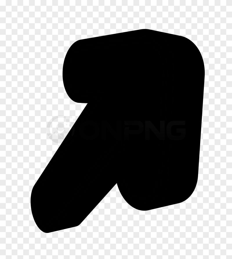 Black Rounded Upward Right Arrow Transparent Background
