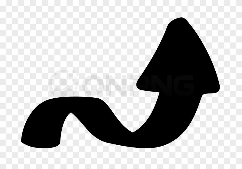 Black Wavy Upward Arrow PNG Transparent Background
