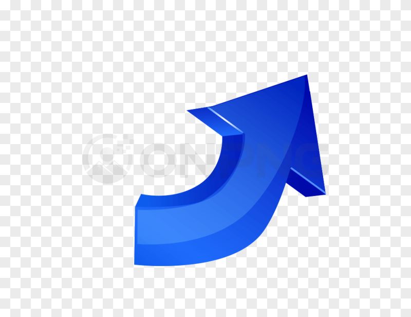 Curved Upward Right Arrow PNG Transparent Background