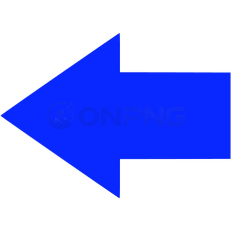 Flat Blue Left Arrow PNG Transparent Background