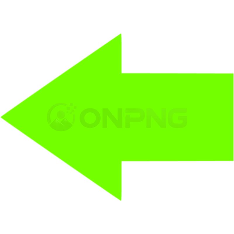 Flat Lime Green Left Arrow PNG