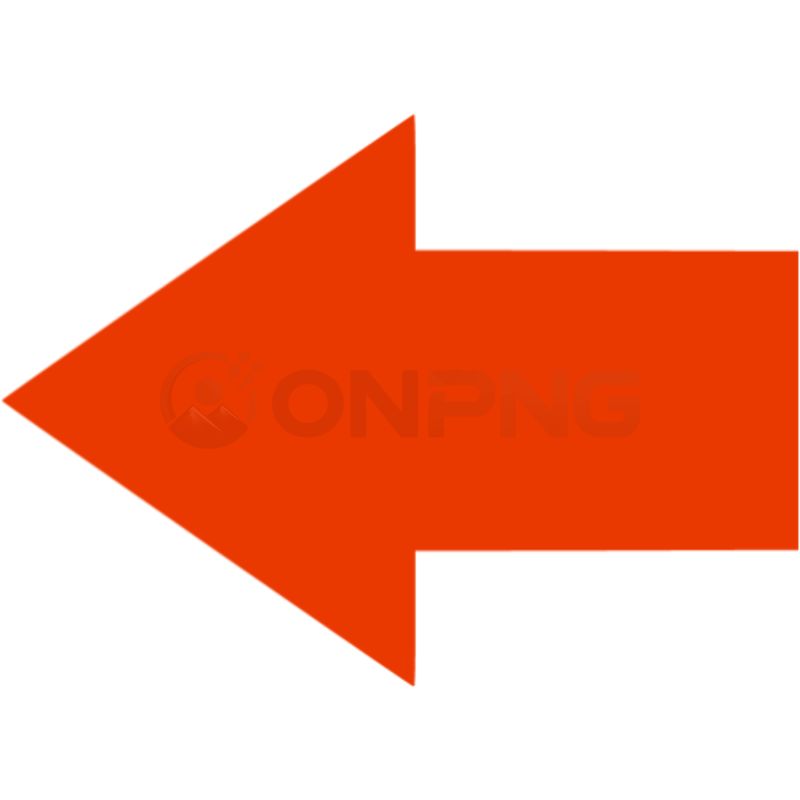 Flat Red Left Arrow PNG Transparent Background