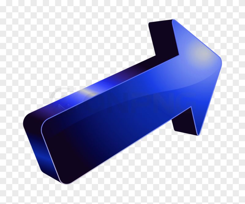 Glossy Blue Upward Right Arrow PNG Transparent