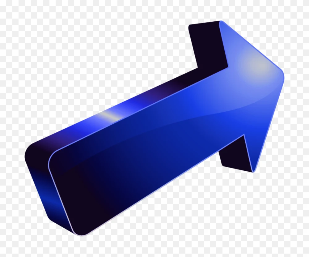 Glossy Blue Upward Right Arrow PNG Transparent  Transparent Background