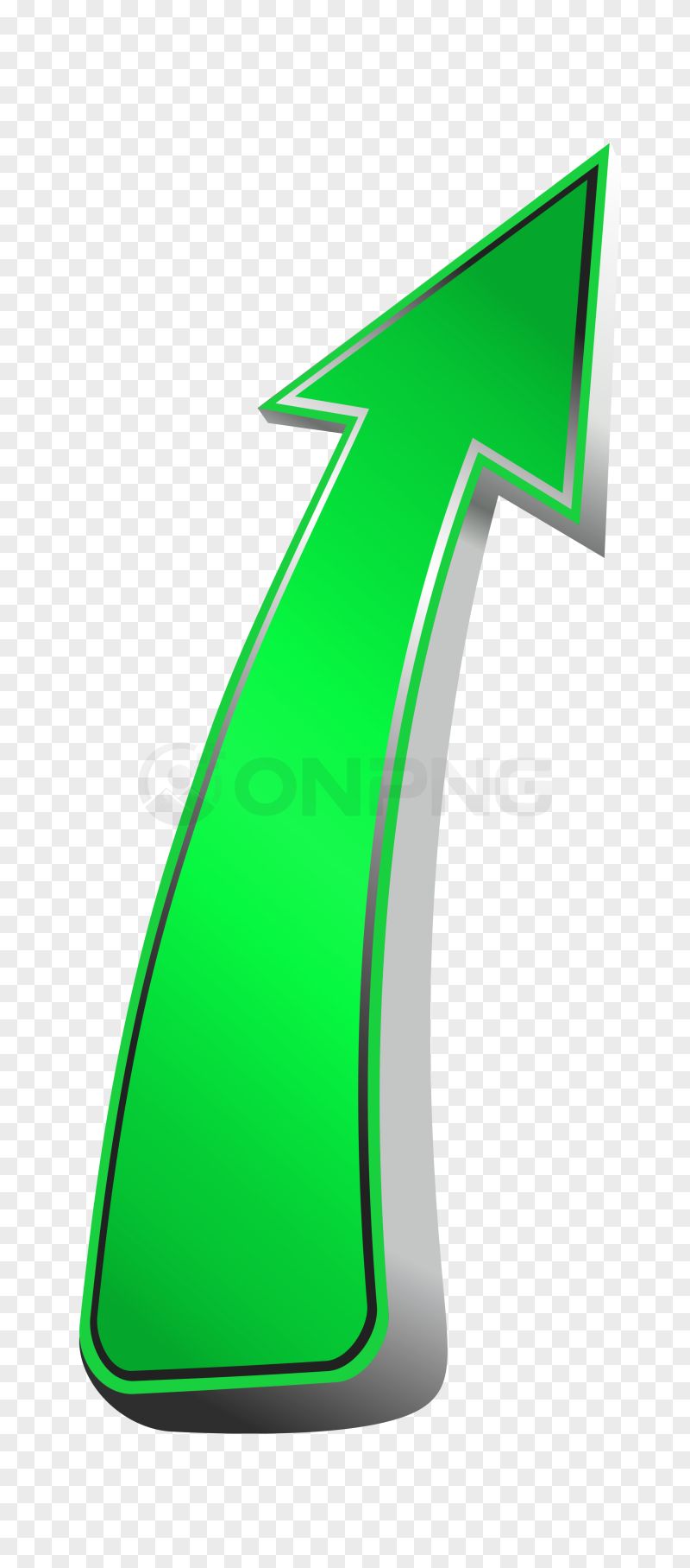 Glossy Green 3D Up Arrow