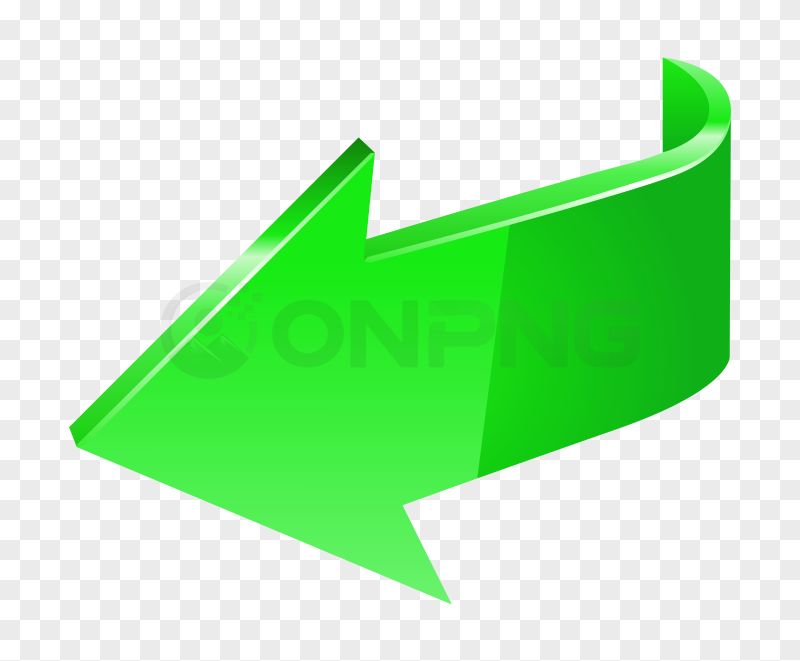 Glossy Green Return Arrow PNG