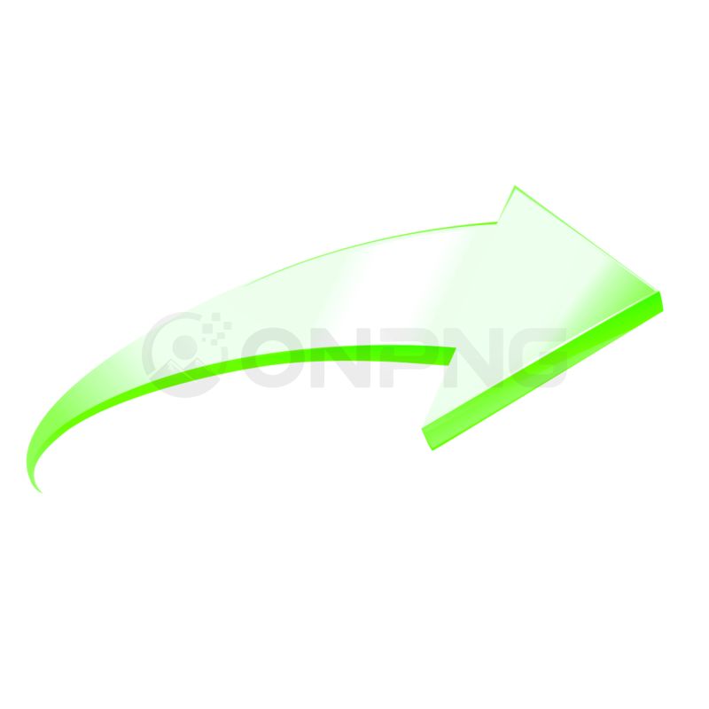 Modern Green Curved Arrow PNG Transparent Background