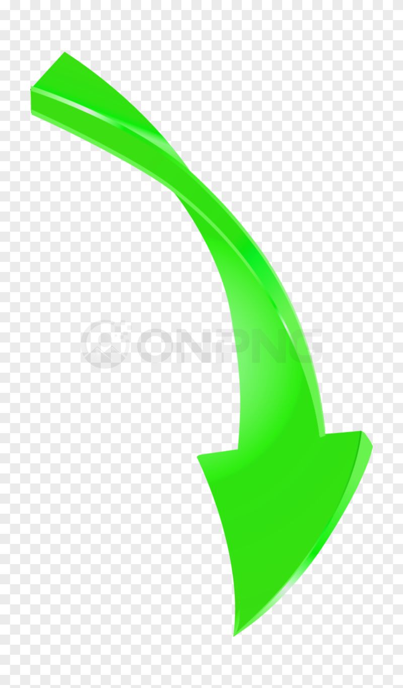 Twisted Green Downward PNG Transparent Background