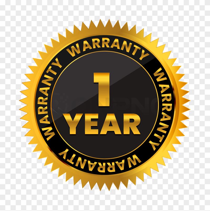 1 Year Warranty Badge Transparent Background PNG