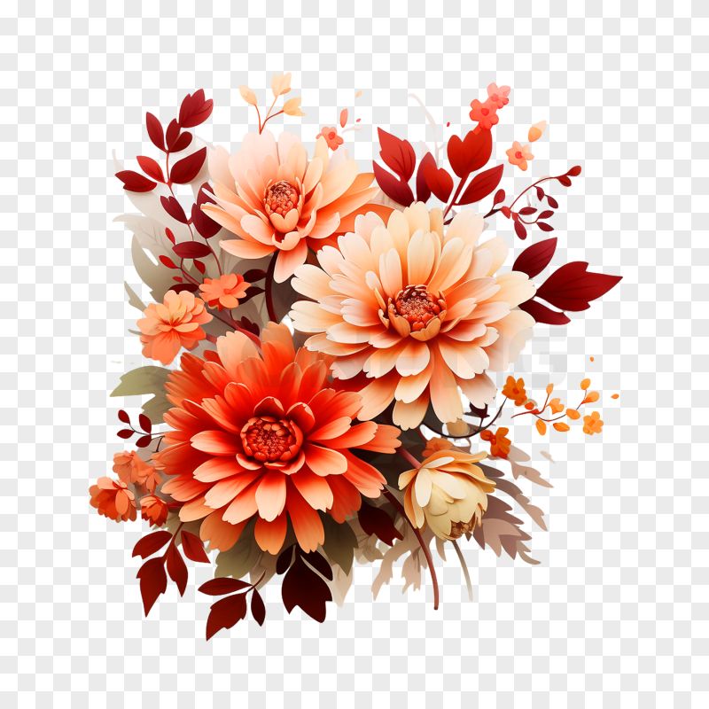 Autumn Floral PNG Transparent Background