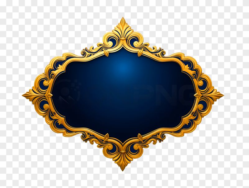 Baroque Gold Frame Transparent Background