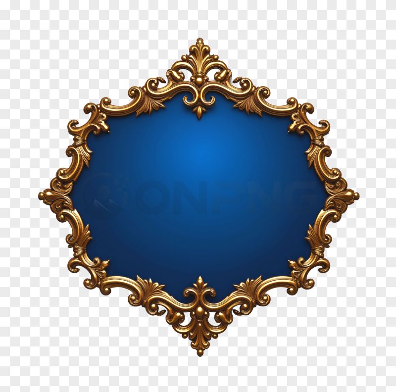 Baroque Gold Frame Transparent Background