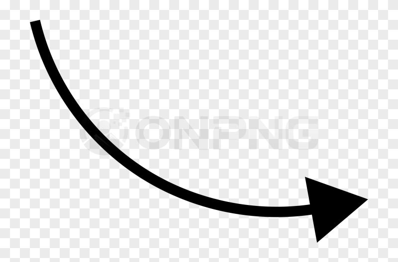 Black Curved Arrow Transparent Background PNG