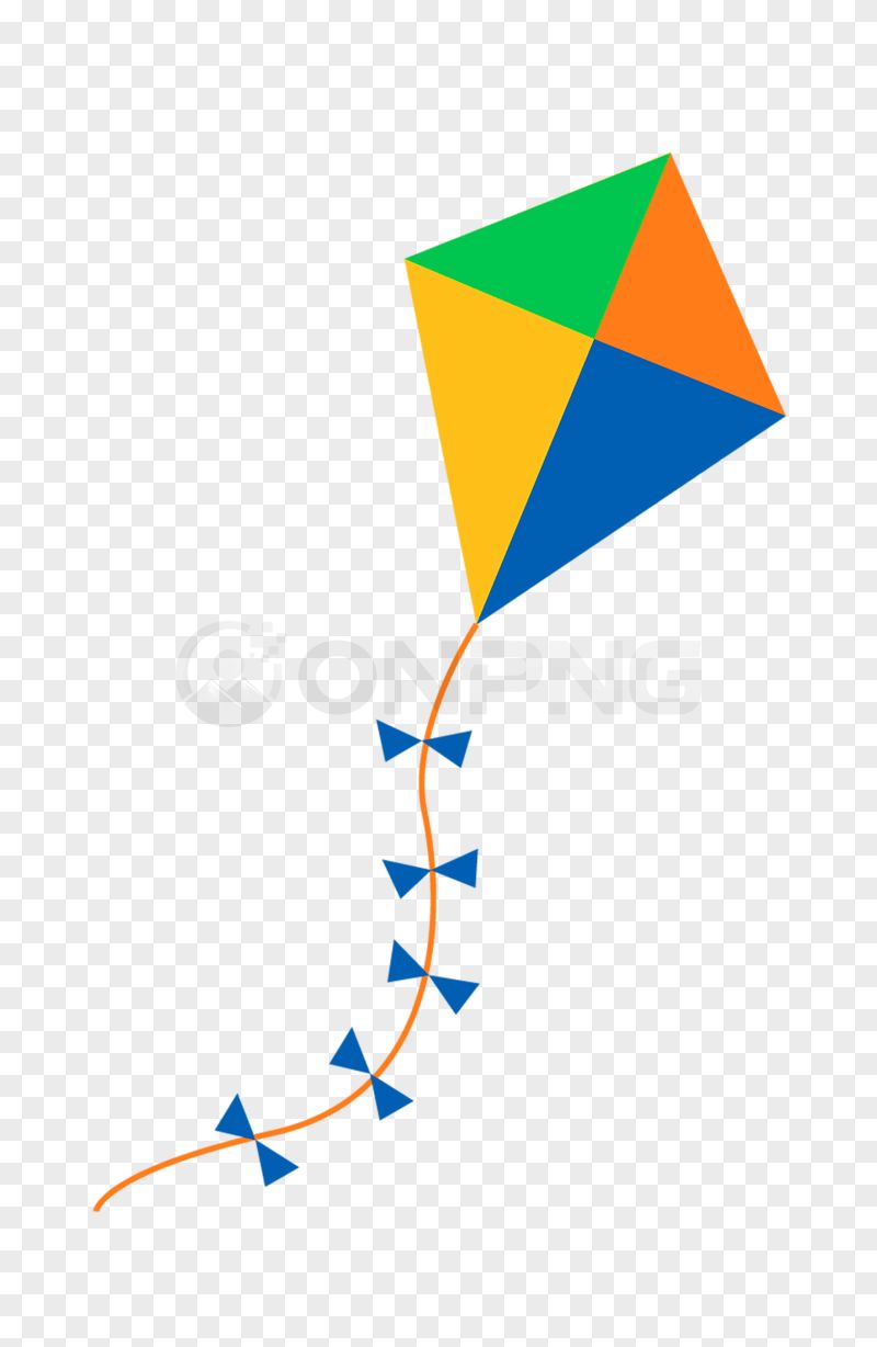 Colorful Kite PNG Transparent Background