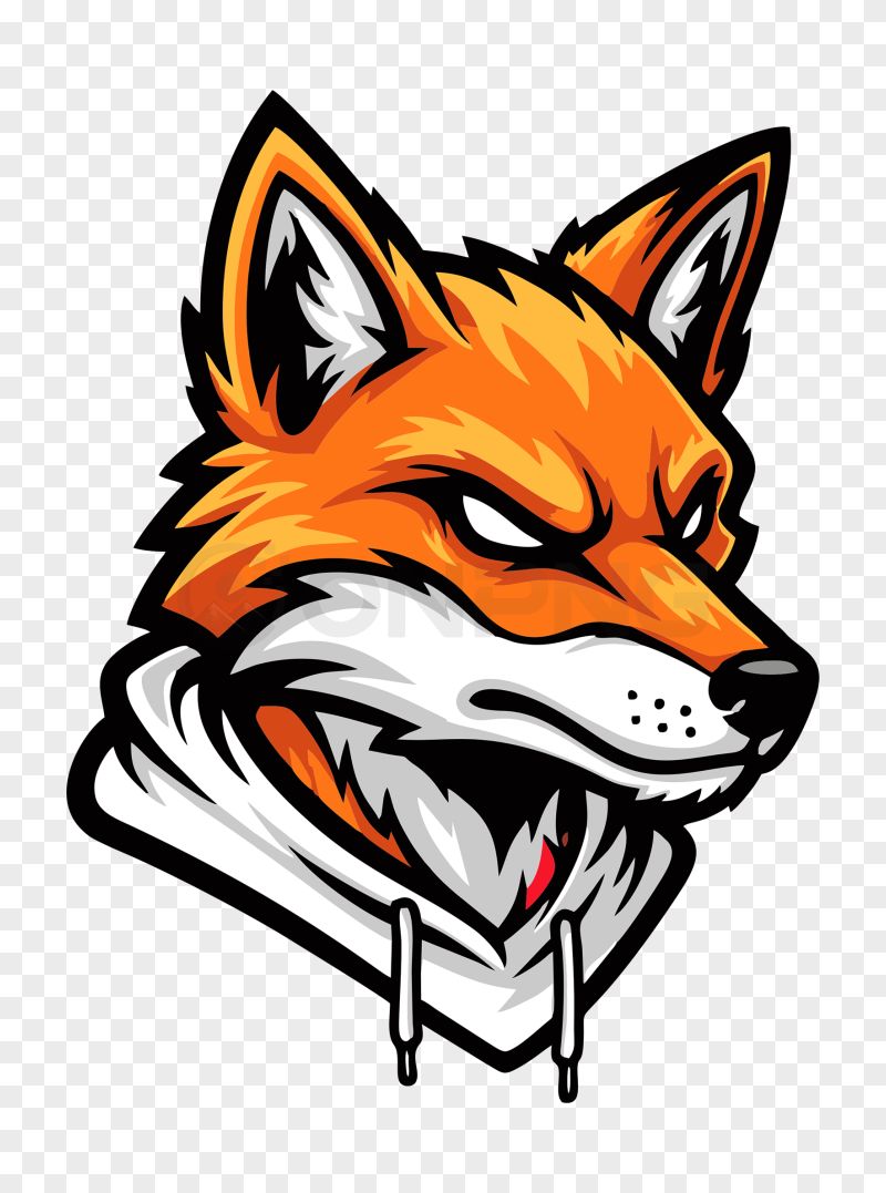 Fierce Fox Mascot Transparent Background PNG