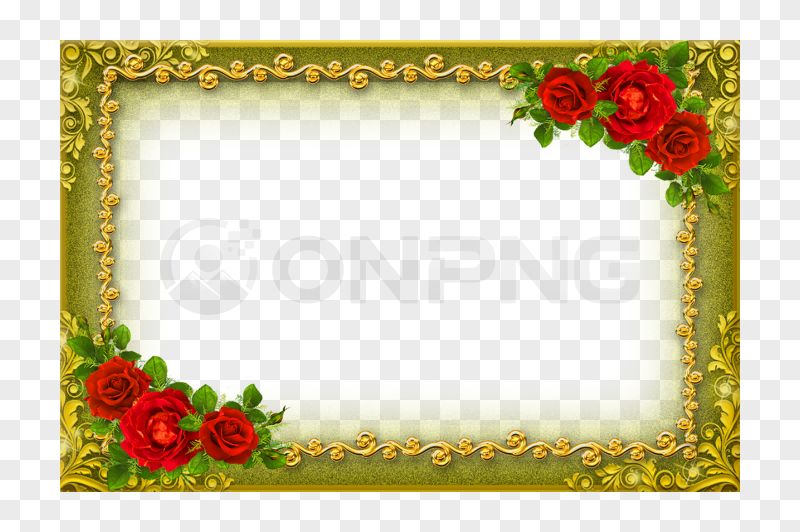 Golden Frame Transparent Background PNG