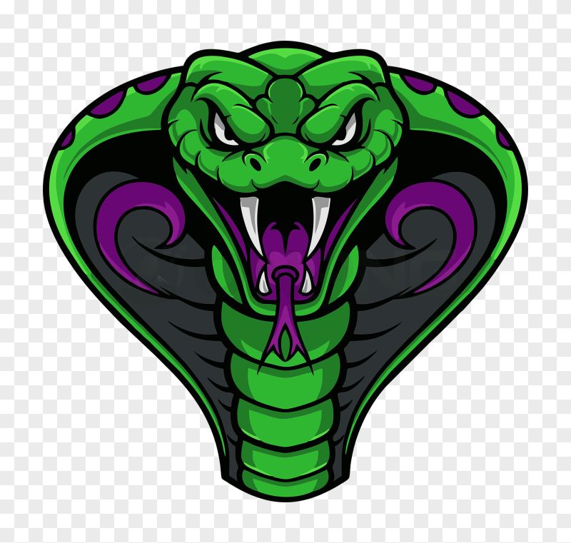 Toxic Serpent Snake Mascot Logo Transparent Background