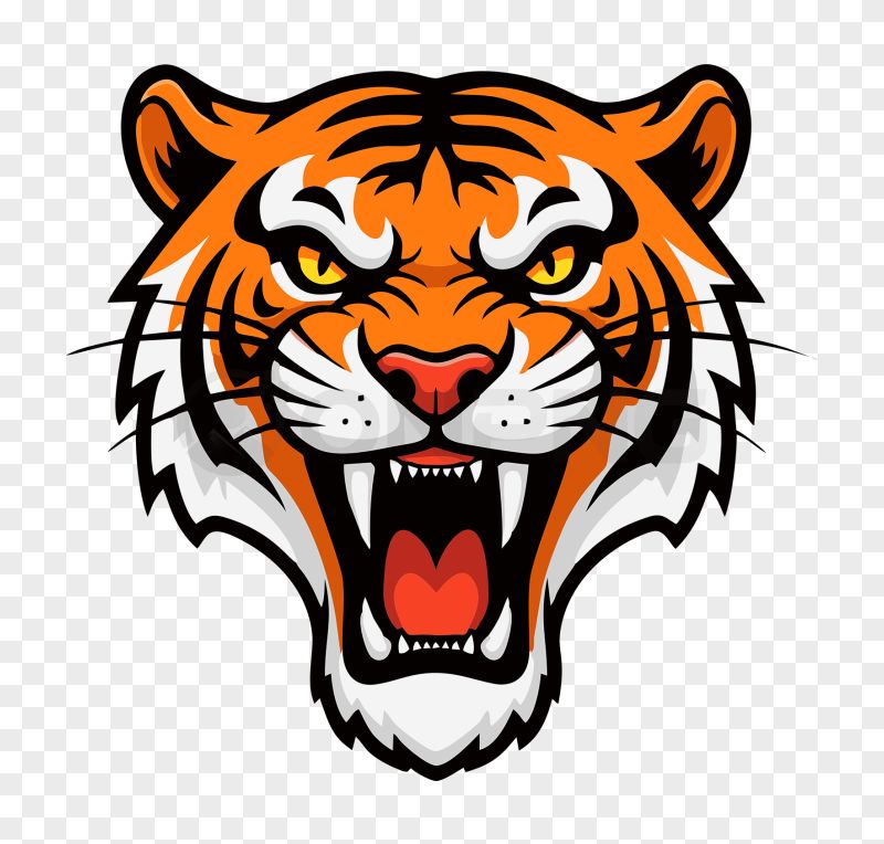 Inferno Tiger Mascot Logo Transparent Background PNG