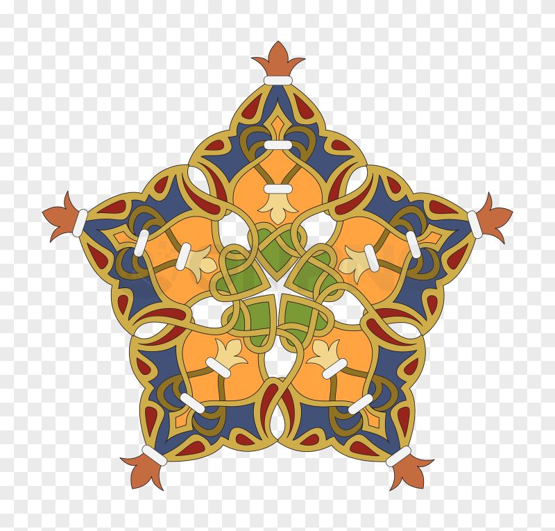 Islamic Geometric Star Transparent Background PNG