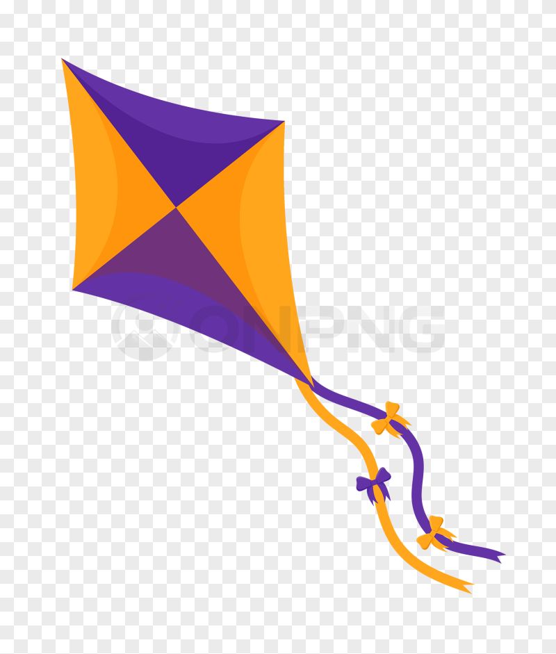 Purple and Orange Kite PNG