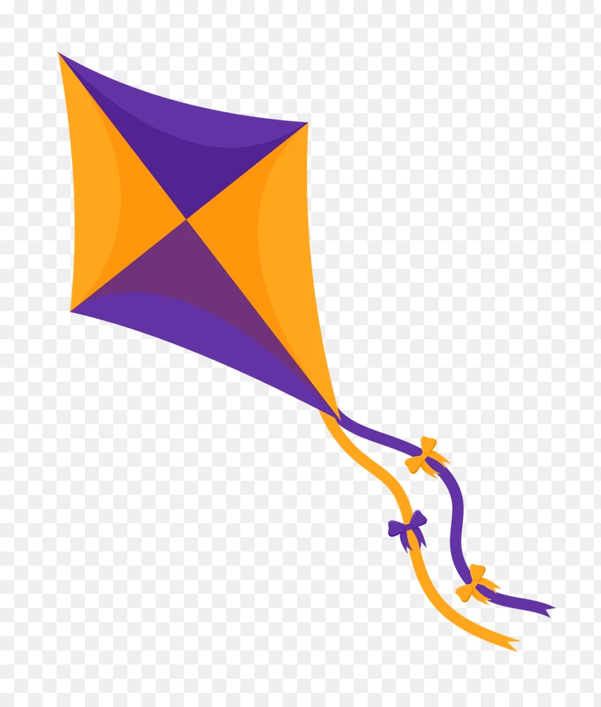 Purple and Orange Kite PNG  Transparent Background