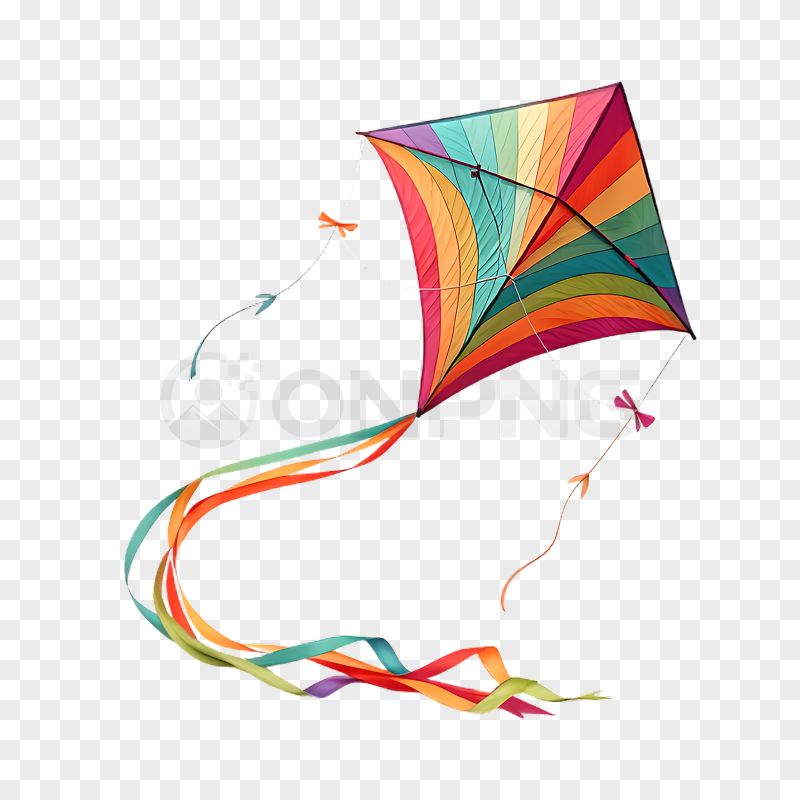 Colorful Flying Kite Transparent Background PNG