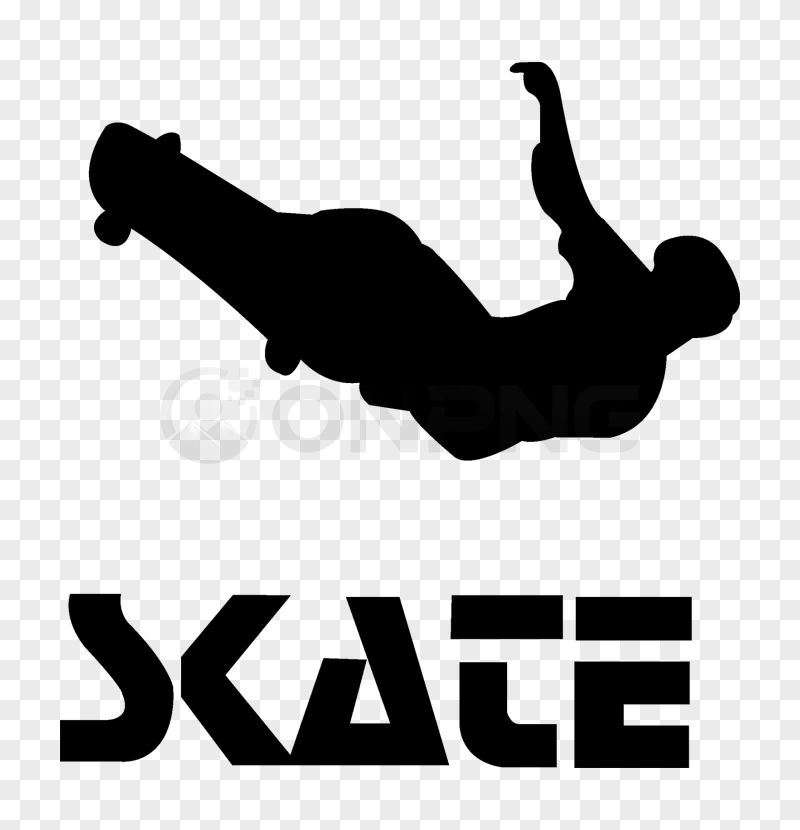 Skate Silhouette Transparent Background PNG