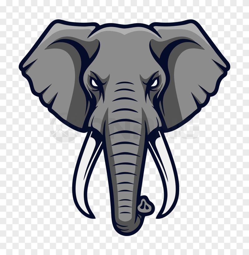 Titan Elephant Mascot Logo Transparent Background