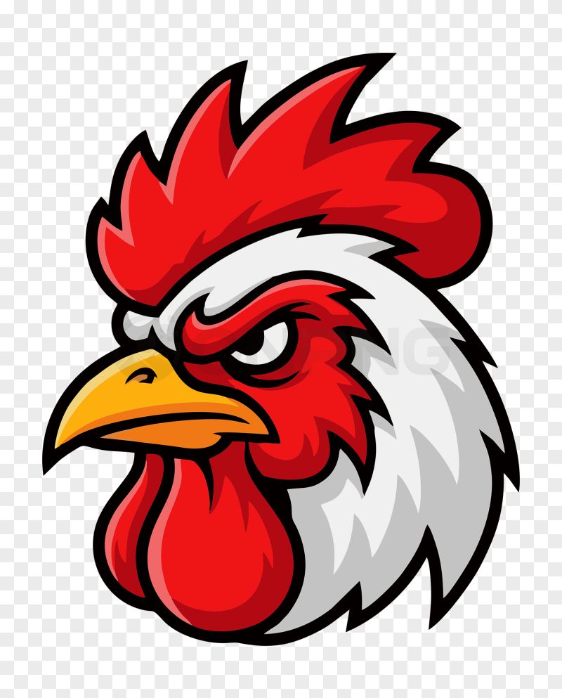 War Rooster Mascot Logo Transparent Background PNG