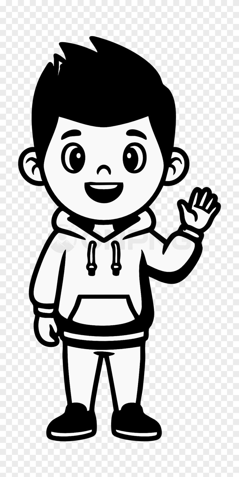 Waving Boy Vector Transparent Background PNG