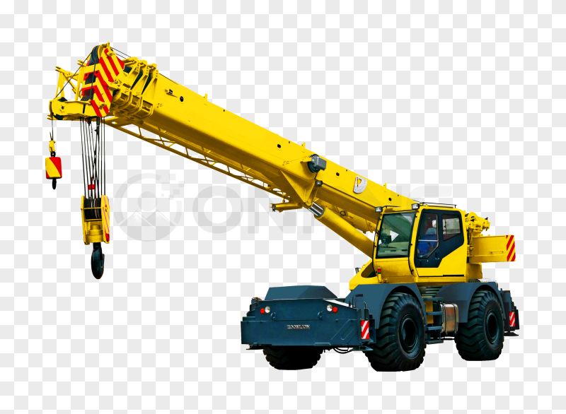 Yellow Crane Transparent Background PNG