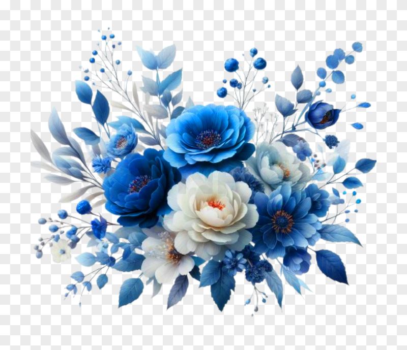 Blue Floral Arrangement PNG Transparent Background