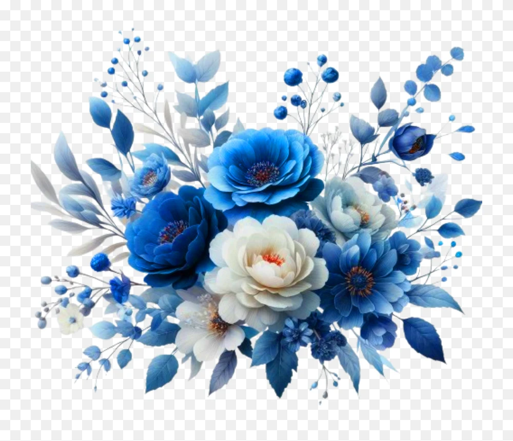 Blue Floral Arrangement PNG Transparent Background  Transparent Background