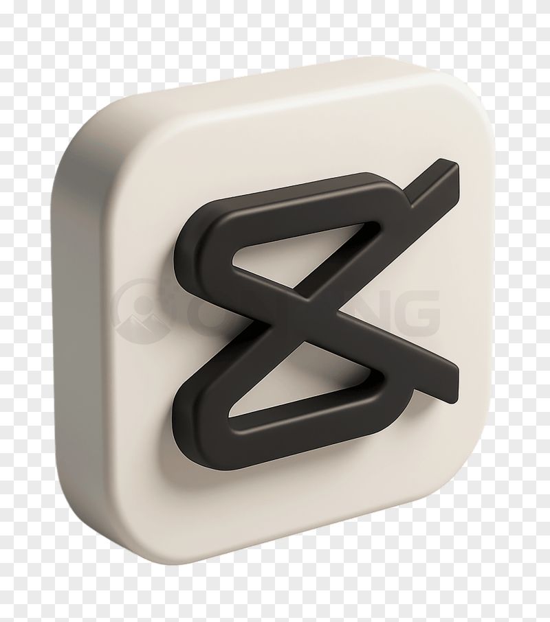 CapCut Logo 3D Transparent Background PNG