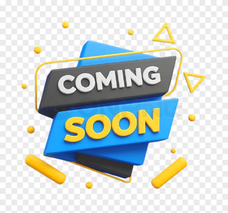 Coming Soon 3D Banner Transparent Background PNG