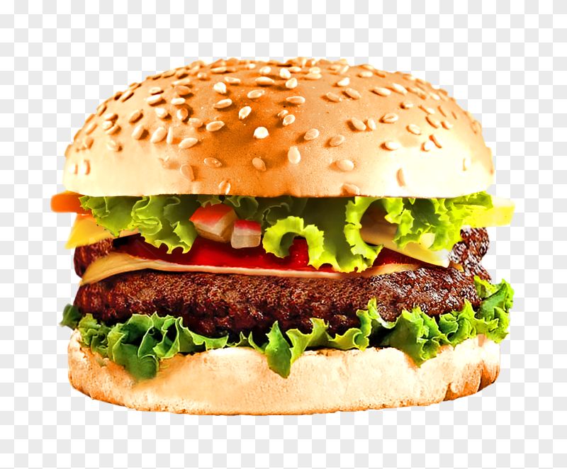 Delicious Cheeseburger PNG Transparent Background