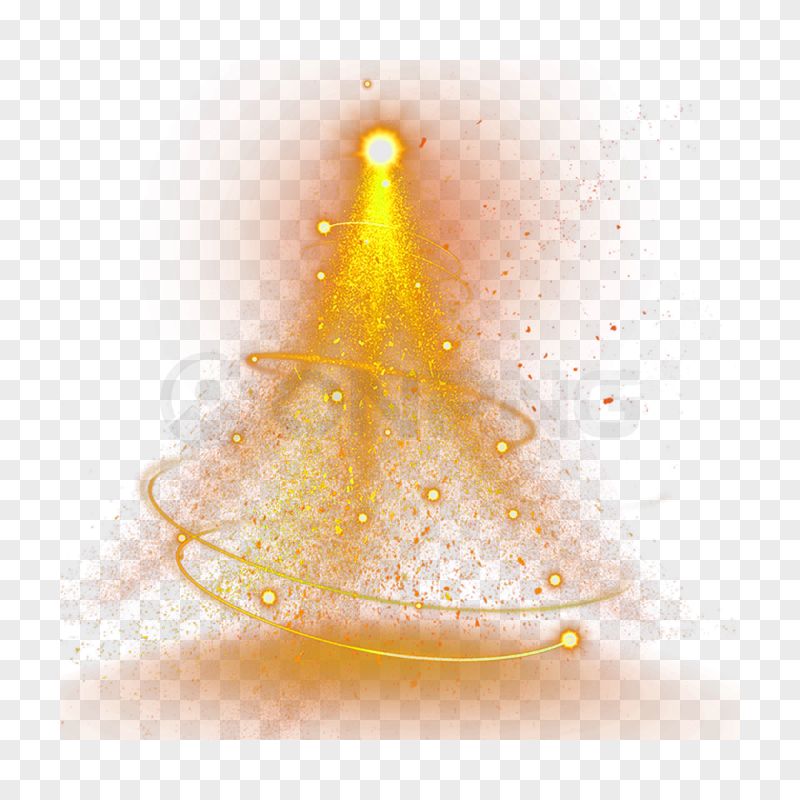 Golden Christmas Tree Transparent Background PNG