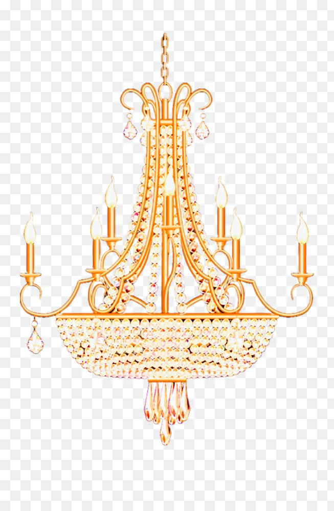 Golden Crystal Chandelier Transparent Background PNG  Transparent Background