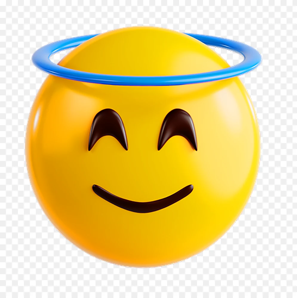 Innocent Angel Emoji Transparent Background PNG  Transparent Background