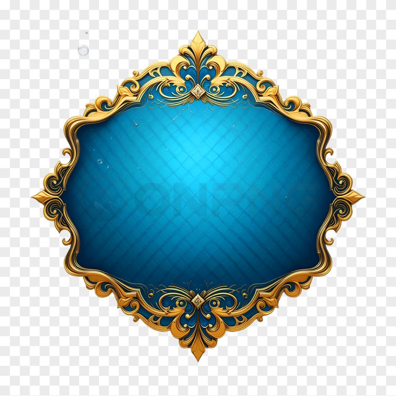 Ornate Gold Frame Transparent Background PNG