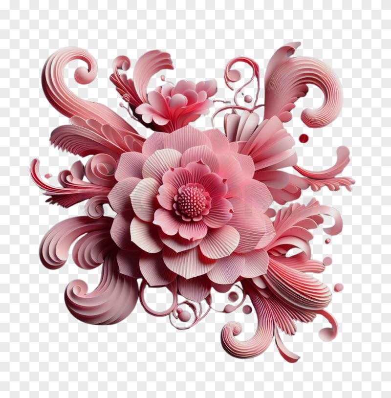 Pink Floral Arrangement Transparent Background PNG