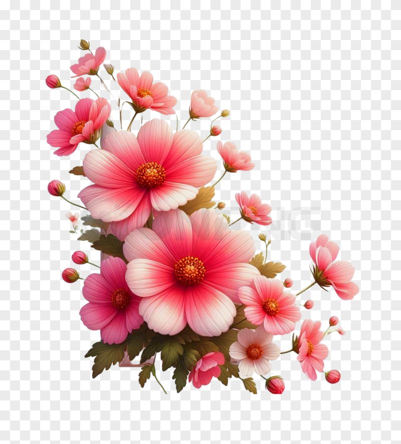 Pink Floral Arrangement Transparent Background PNG