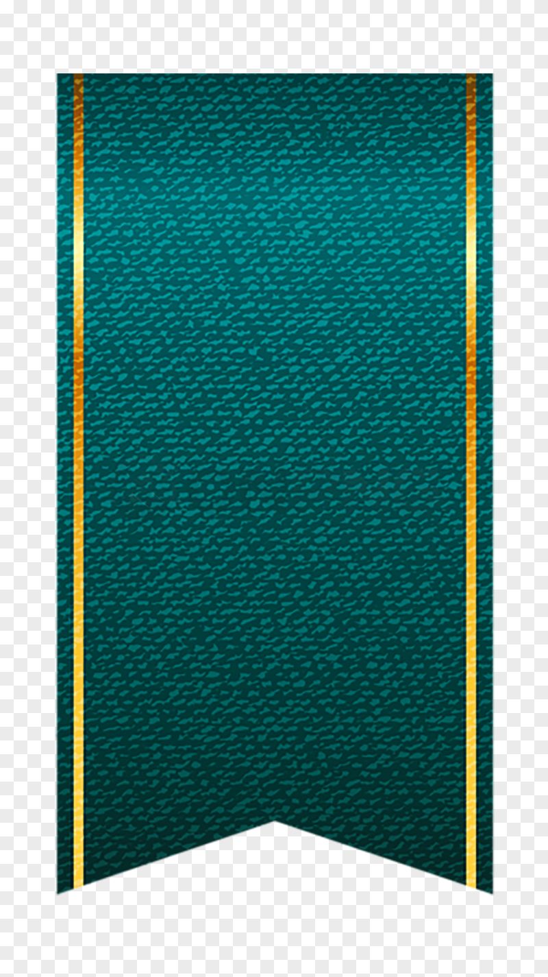 Teal Leather Banner Transparent Background PNG