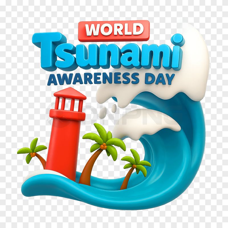 World Tsunami Awareness Day 3D PNG Image